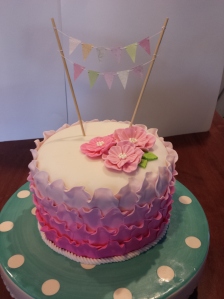 Ombre Ruffle Cake Flowers
